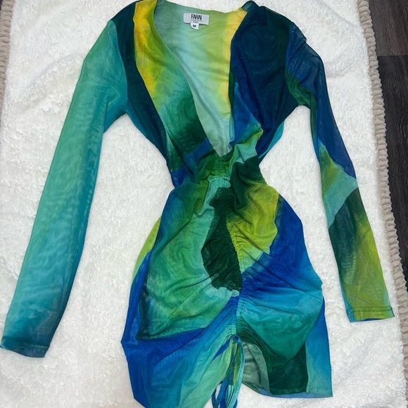 Farai London Gradient Dress in Blue and Yellow - Picture 1 of 5